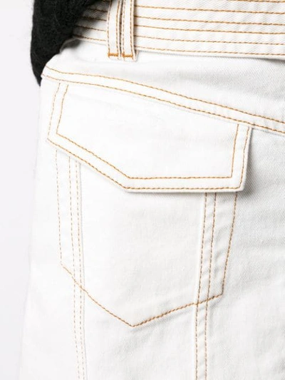 Shop Aje Mittellanger 'louie' Jeansrock In White