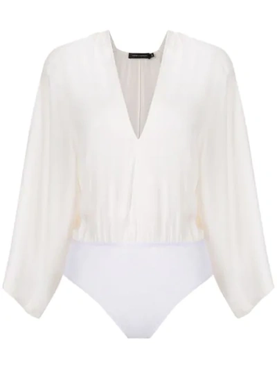 Shop Andrea Marques Kimono Batsleeves Body In White
