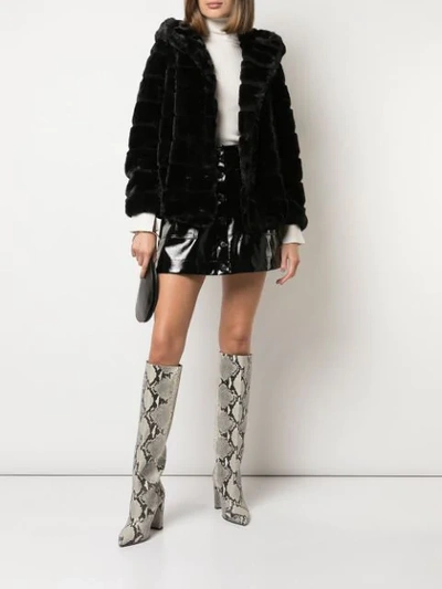 Shop Apparis Goldie Short Faux-fur Coat In Black