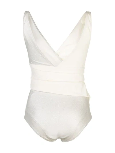 Shop Lisa Marie Fernandez Dree Louise Maillot Wrap Swimsuit In White