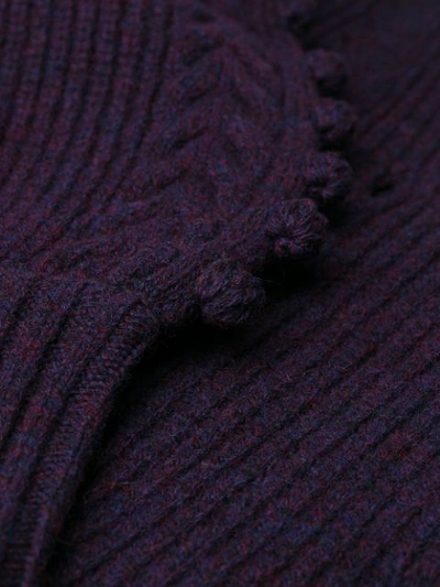 Shop Temperley London Bobble Detail Long Cardi-coat In Purple
