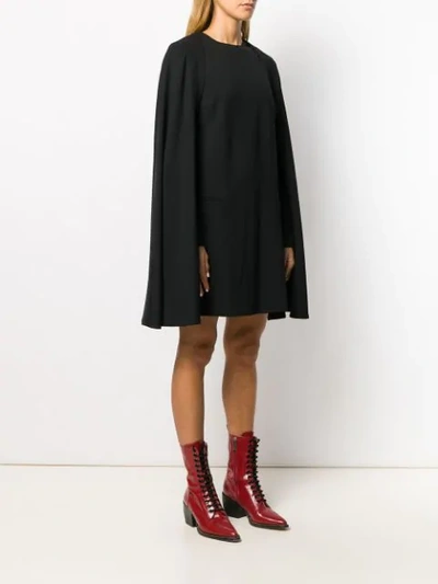 Shop Sara Battaglia Cape-style Mini Dress In Black