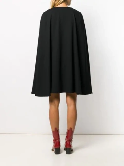 Shop Sara Battaglia Cape-style Mini Dress In Black