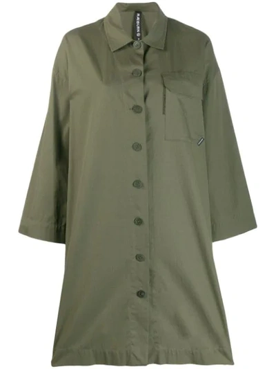 Shop Raeburn Oversized Shirt Dress In Green