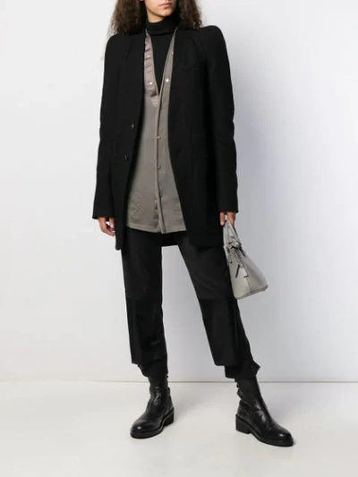 Shop Rick Owens Textured Single-breasted Coat In Black