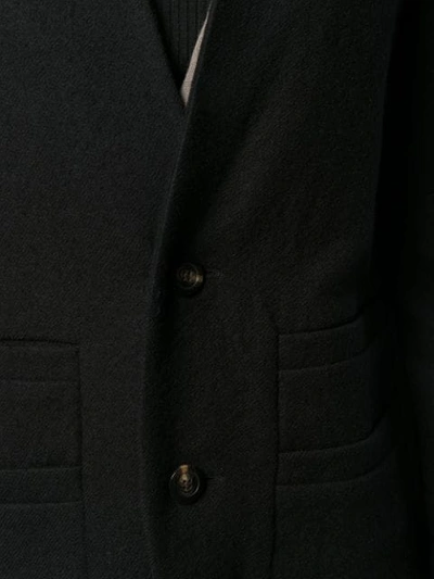 Shop Rick Owens Textured Single-breasted Coat In Black