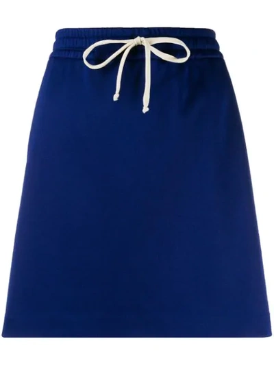 Shop Gucci Logo Track Skirt In Blue