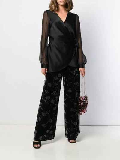 Shop Diane Von Furstenberg Klee Wrap Shirt In Black