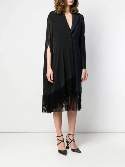 Shop Sonia Rykiel Fringed Single-breasted Coat In Black