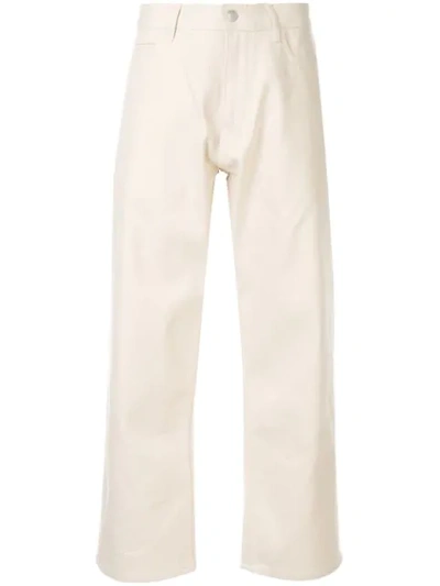 Shop Studio Nicholson High-waisted Cropped Jeans In White