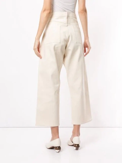 Shop Studio Nicholson High-waisted Cropped Jeans In White