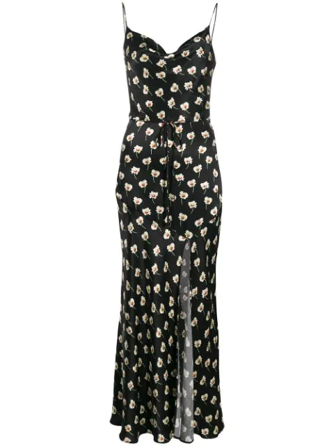 bec and bridge black floral dress