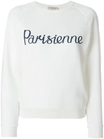 Shop Maison Kitsuné Parisienne Sweatshirt In White