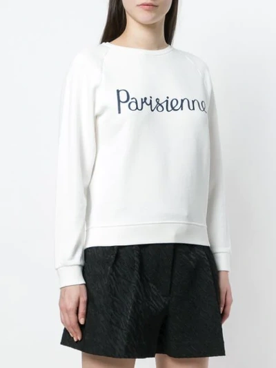 Shop Maison Kitsuné Parisienne Sweatshirt In White