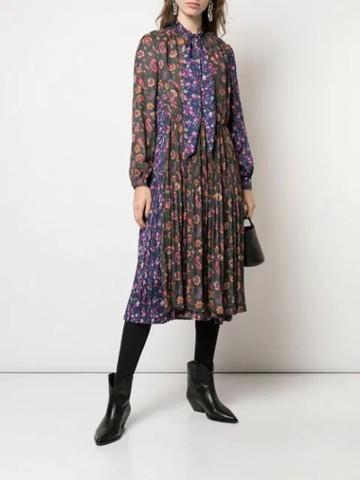 Shop Junya Watanabe Contrast Pattern Midi Dress In Multicolour