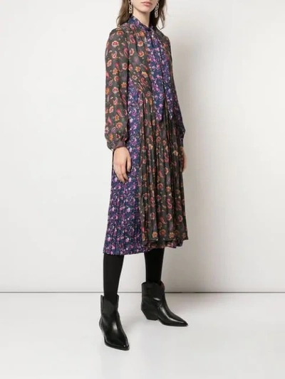 Shop Junya Watanabe Contrast Pattern Midi Dress In Multicolour