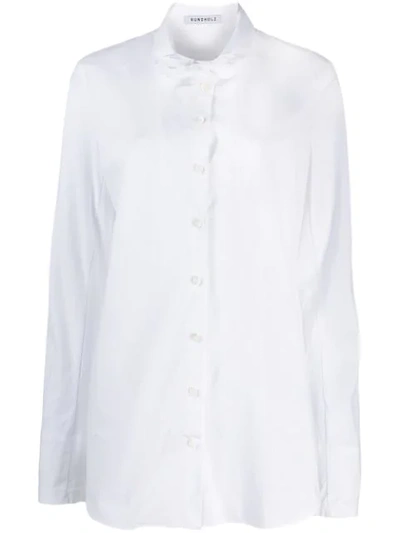 Shop Rundholz Stand Up Collar Shirt In White