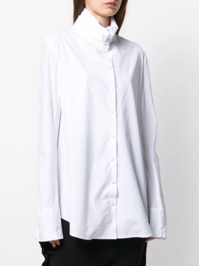 Shop Rundholz Stand Up Collar Shirt In White