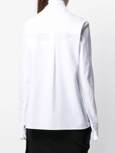 Shop Rundholz Stand Up Collar Shirt In White