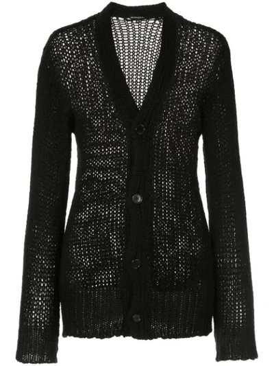 Shop Ann Demeulemeester Fitted V-neck Cardigan In Black