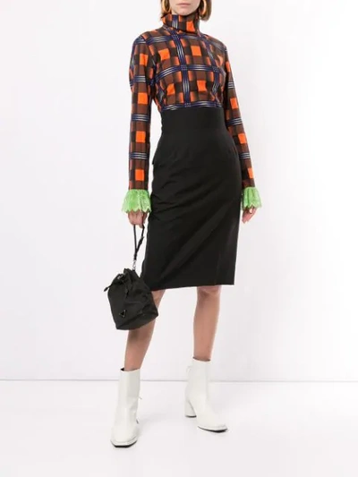 Shop Facetasm Pencil Skirt In Black