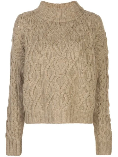 Shop Co Cable Knit Jumper In Olive
