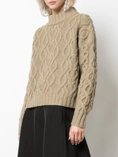 Shop Co Cable Knit Jumper In Olive
