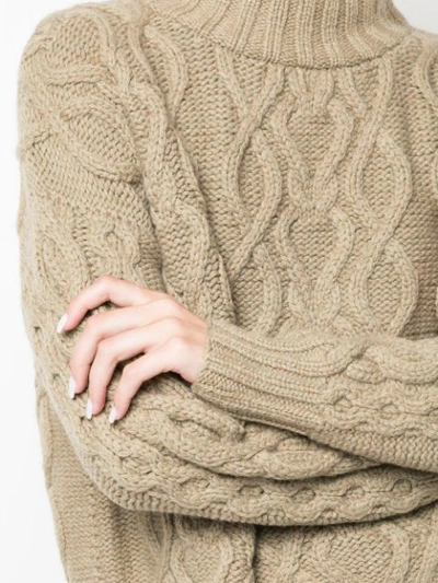 Shop Co Cable Knit Jumper In Olive