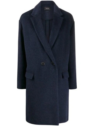 Shop Isabel Marant Button-front Coat In 30na Navy