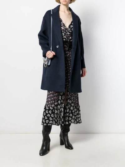 Shop Isabel Marant Button-front Coat In 30na Navy