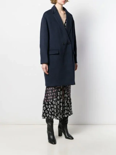 Shop Isabel Marant Button-front Coat In 30na Navy