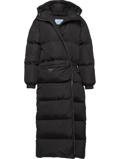 Shop Prada Nylon Puffer Coat In Black