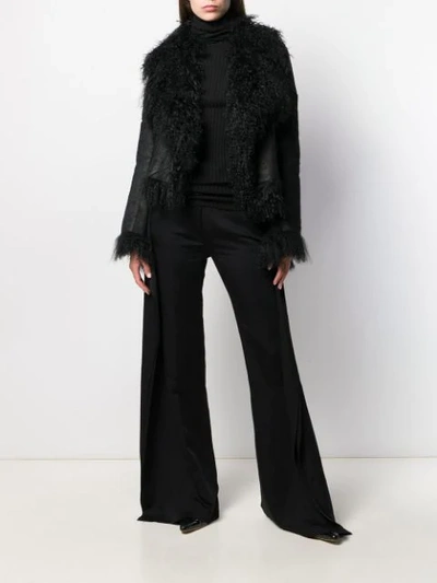 Shop Ann Demeulemeester Fur-lined Slim-fit Jacket In 99 Black
