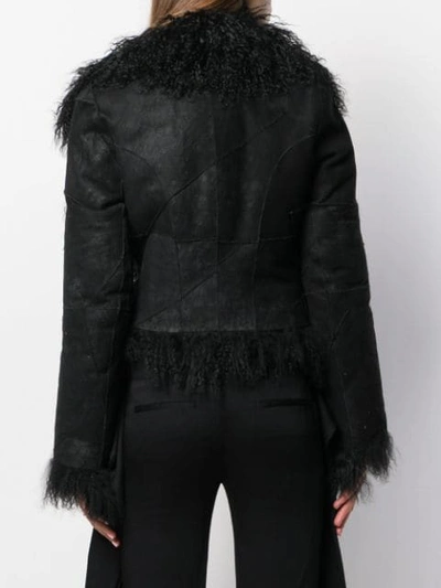 Shop Ann Demeulemeester Fur-lined Slim-fit Jacket In 99 Black