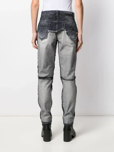 Shop Ben Taverniti Unravel Project Distressed Inside-out Jeans In Blue