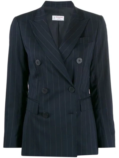 Shop Alberto Biani Pinstriped Blazer In Blue