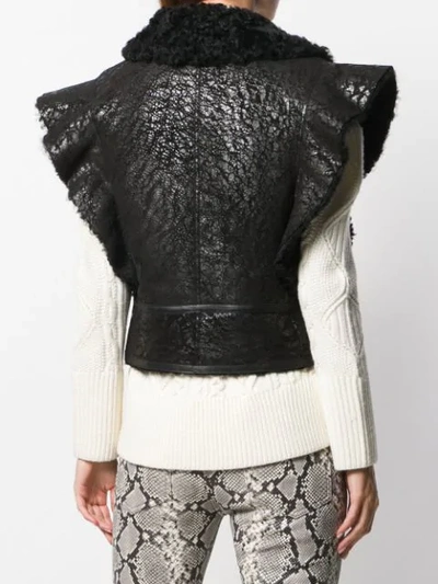 Shop Isabel Marant Frilled-sleeve Harness Jacket In Nero