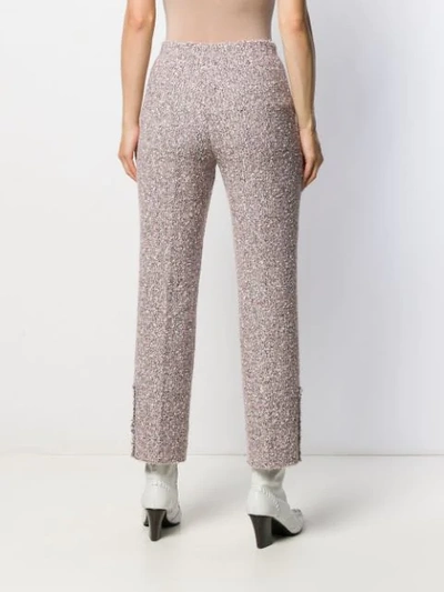 Shop 20:52 Tweed Straight-leg Trousers In Pink