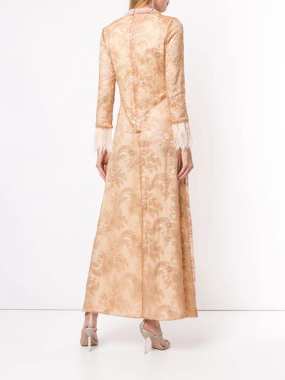 Shop Alison Brett Sequin-embellished Lace Dress In Gold