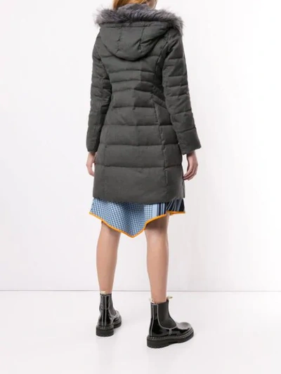 Shop Loveless Padded Trimmed Puffer Coat In Grey