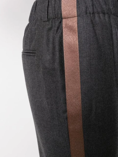 Shop Incotex Side Panel Straight Leg Trousers In Grey