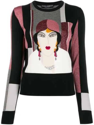 Shop Dolce & Gabbana Intarsia Panelled Jumper In S9000