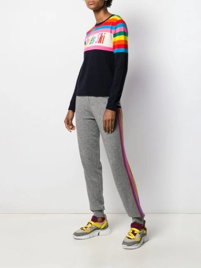 Shop Chinti & Parker Aprés Ski Striped Knit Jumper In Blue