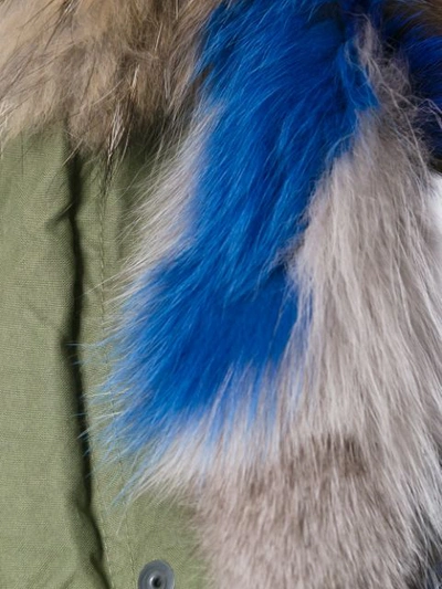 Shop Mr & Mrs Italy Fox Fur Lined Parka In Green Multi