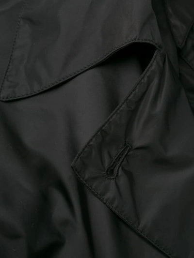 Shop Prada Long Belted Trench Coat In F0002 Nero