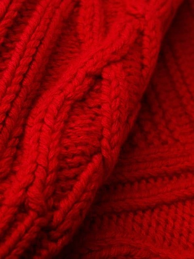 Shop Givenchy Oversized Cable Knit Sweater In Red