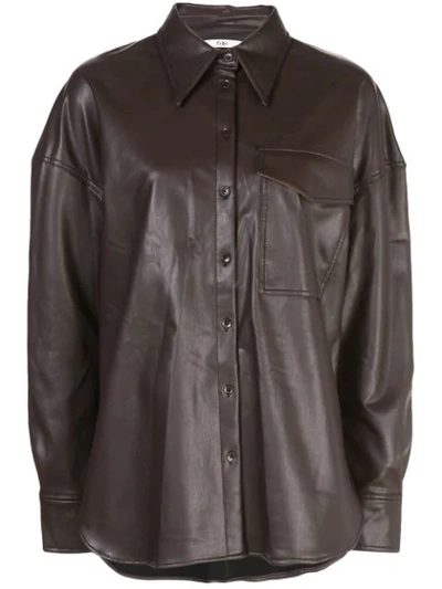 Shop Tibi Relaxed Utility Shirt In Brown