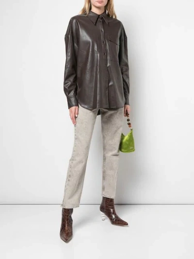 Shop Tibi Relaxed Utility Shirt In Brown