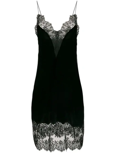 Shop Stella Mccartney Lace Trim Slip Dress In Black