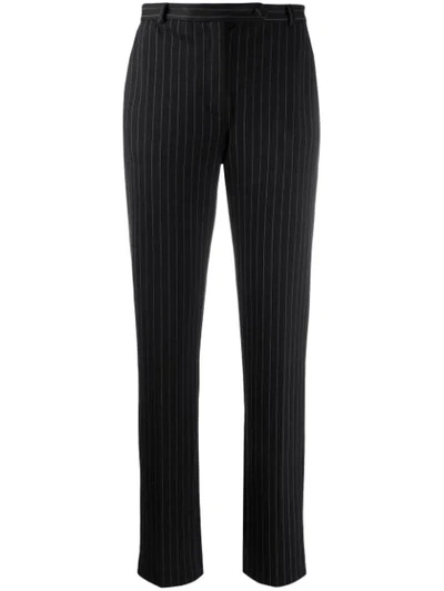 Shop Styland Pinstripe Straight-leg Trousers In Black